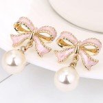 Pearl Drop Bow Earrings for Women Under $10