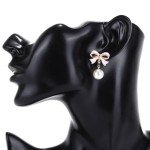 Pearl Drop Bow Earrings for Women Under $10