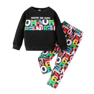Toddler Girls' Letter Graphic Sweatshirt and Leggings Set
