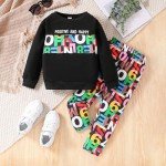 Toddler Girls' Letter Graphic Sweatshirt and Leggings Set