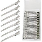 Silver Duck Bill Hair Clips - 24 Pack