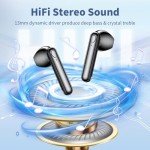 Jrwaro Wireless Earbuds Bluetooth Headphones V5.3, 48H Long Battery Life LED Power Display Ear Buds, IPX7 Waterproof HiFi Stereo Bass with Built-in Mic for Home Office Sports Earphones