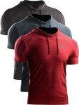Men's 3-Pack Dry Fit Athletic Hooded Shirts