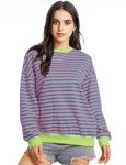 Striped Oversized Sweatshirt for Women - Pink