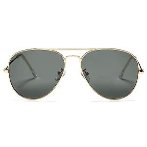 Polarized Aviator Sunglasses - UV Protection, Gold Frame