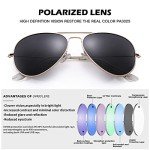 Polarized Aviator Sunglasses - UV Protection, Gold Frame