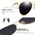 Polarized Aviator Sunglasses - UV Protection, Gold Frame