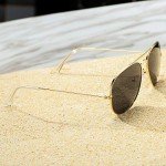Polarized Aviator Sunglasses - UV Protection, Gold Frame