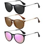 Vintage Polarized Sunglasses for Men and Women - 3 Pack