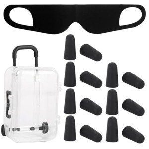 Travel Set: Clear Mini Suitcase, Eye Mask & Earplugs