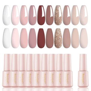 10-Piece Nude Gel Nail Polish Set