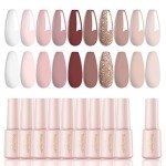 10-Piece Nude Gel Nail Polish Set