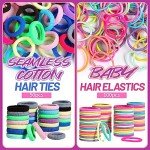 Colorful Elastic Hair Ties and Clips Set