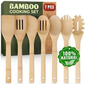 Bamboo Wooden Utensil Set – 7 Pieces