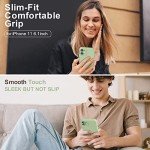 Vooii Compatible with iPhone 11 Case, Upgraded Liquid Silicone with [Flat Edges] [Camera Protection] [Soft Anti-Scratch Microfiber Lining] Phone Case for iPhone 11 6.1 inch - Matcha