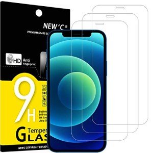 NEW'C 3 Pack Designed for iPhone 12/12 Pro (6.1") Screen Protector Tempered Glass, Case Friendly Anti Scratch Bubble Free Ultra Resistant