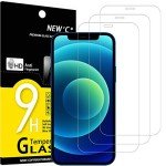 NEW'C 3 Pack Designed for iPhone 12/12 Pro (6.1") Screen Protector Tempered Glass, Case Friendly Anti Scratch Bubble Free Ultra Resistant