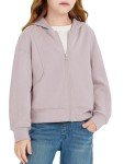 Girls' Zip-Up Hoodie - Lightweight Purple Jacket