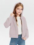 Girls' Zip-Up Hoodie - Lightweight Purple Jacket