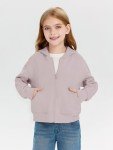 Girls' Zip-Up Hoodie - Lightweight Purple Jacket