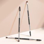 Double-Ended Eyebrow Brush with Spoolie - Black