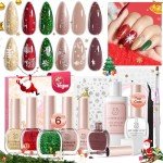 Christmas Nail Polish Set - 6 Glitter Colors