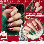 Christmas Nail Polish Set - 6 Glitter Colors