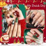 Christmas Nail Polish Set - 6 Glitter Colors