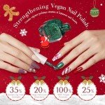 Christmas Nail Polish Set - 6 Glitter Colors