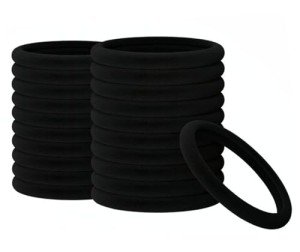 60PCS Large Black Hair Ties - No Damage
