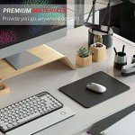 MROCO Mouse Pad [30% Larger] with Stitched Edges, 3 Pack Premium-Textured & Waterproof Mousepad Bulk with Non-Slip Rubber Base for Computers, Laptop, PC, Office & Home, 8.5 x 11 x 0.12 in, Black
