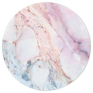 ITNRSIIET Marble Round Mouse Pad, Pink Marble Customized Premium-Textured Mouse Mat,Washable Mousepads with Cloth, Non-Slip Rubber Base Small Mousepad, 7.87×7.87×0.12 inches (Pink Marble)
