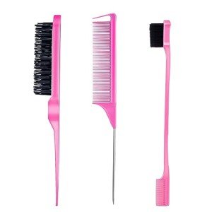3-Piece Hair Styling Comb Set - Pink
