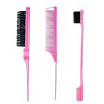 3-Piece Hair Styling Comb Set - Pink