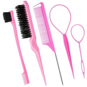 5-Piece Hair Styling Brush Set - Pink