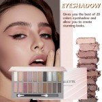 20-Color Nude Eyeshadow Palette - Matte & Shimmer