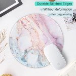 ITNRSIIET Marble Round Mouse Pad, Pink Marble Customized Premium-Textured Mouse Mat,Washable Mousepads with Cloth, Non-Slip Rubber Base Small Mousepad, 7.87×7.87×0.12 inches (Pink Marble)