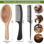 Bamboo Hair Brush & Comb Set for All Ages