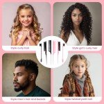 6 Pack Hair Styling Comb Set in Black & Pink