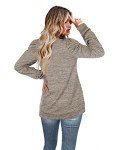 Cozy Khaki Long Sleeve Fall Sweatshirt for Women
