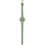 Elegant Women's Green Quartz Watch with Leather Strap