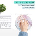ITNRSIIET Marble Round Mouse Pad, Pink Marble Customized Premium-Textured Mouse Mat,Washable Mousepads with Cloth, Non-Slip Rubber Base Small Mousepad, 7.87×7.87×0.12 inches (Pink Marble)