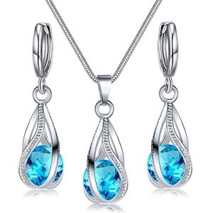 Cambridge Blue Rhinestone Jewelry Set for Women