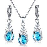 Cambridge Blue Rhinestone Jewelry Set for Women