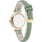Elegant Women's Green Quartz Watch with Leather Strap