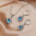 Cambridge Blue Rhinestone Jewelry Set for Women