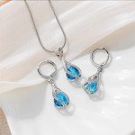Cambridge Blue Rhinestone Jewelry Set for Women