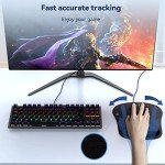 Mouse Pad with Wrist Support, TECKNET Ergonomic Gaming Mouse Pad Pain Relief, Portable Comfortable Mousepad for Computer, Laptop, Office, Home and Travel, Non-Slip Base, Waterproof Surface, Black