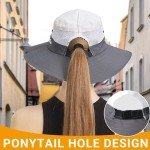 Women's UPF 50+ Ponytail Sun Bucket Hat