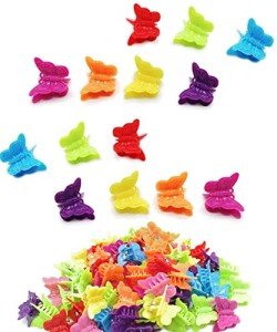 50 Butterfly Hair Clips in Pastel Colors